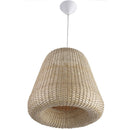 Lampara Colgante Diamante Ii Mimbre Blanco