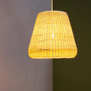 Lampara Colgante Diamante Ii Mimbre Blanco