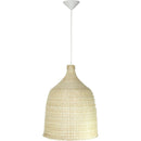 Lampara Colgante Campana Ii Mimbre Blanco