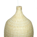 Lampara Colgante Campana Ii Mimbre Blanco