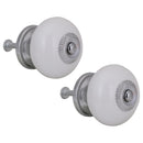 Set De Perillas Porcelana 40 Mm 2 Unidades Blanco
