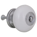 Set De Perillas Porcelana 40 Mm 2 Unidades Blanco