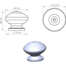 Set De Perillas Porcelana 40 Mm 2 Unidades Blanco