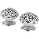 Set De Perillas Porcelana 40 Mm 2 Unidades Negro