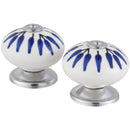 Set De Perillas Porcelana 40 Mm 2 Unidades Azul