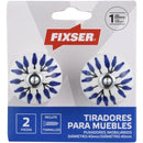 Set De Perillas Porcelana 40 Mm 2 Unidades Azul