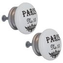 Set De Perillas Paris Porcelana 40 Mm 2 Unidades