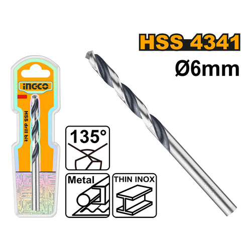 Broca Para Metal Hss Industrial 6Mm Ingco Dbt1200604