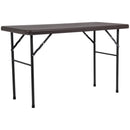 Mesa Plegable Rectangular 120 Cm Cafe Textura