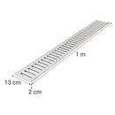 Rejilla Peatonal Galvanizado Para Canaleta 13X2X100 Cm