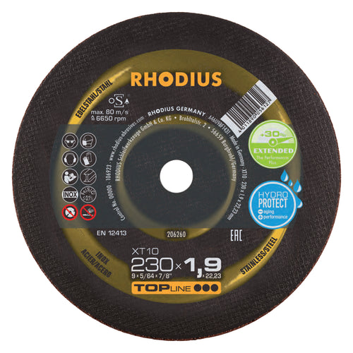 Disco De Corte Xt10 Topline Iii 230X1,9X22,23Mm 9" Rhodius 206260