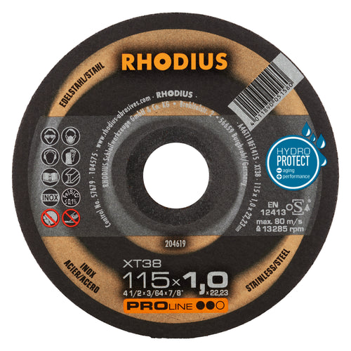 Disco De Corte Xt38 Proline Ii 115X1,0X22,23Mm 4 1/2" Rhodius 204619