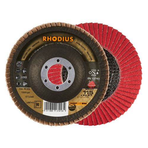 Disco Traslapado Jumbo Speed Ceramicon 115X22,23Mm 4 1/2" G80 Rhodius 208745