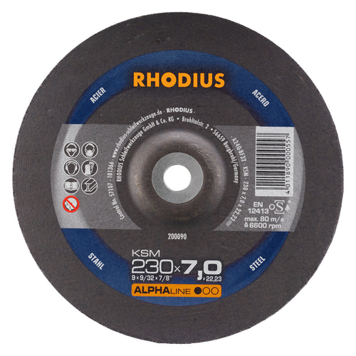 Disco De Desbaste Ksm Alphaline I 230X7,0X22,23Mm 9" Rhodius 200090