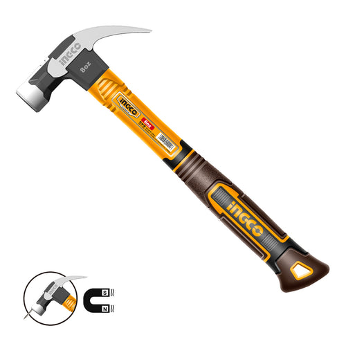 Martillo Carpintero Magnetico Mango Fv 220G/8Oz Ingco Hch81008