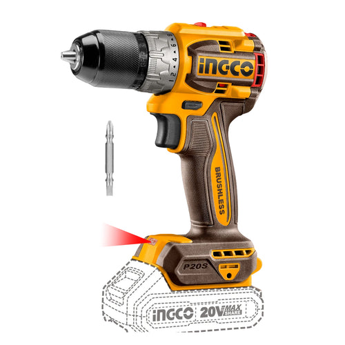 TALADRO ATORNILLADOR BL INDUSTRIAL INALAMBRICO COMPACT 20V/13MM INGCO CDLI206021