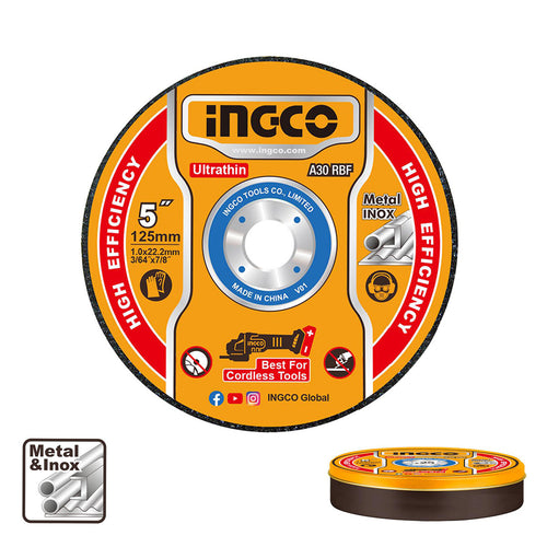 SET 25 PZS DISCO DE CORTE METAL/INOX INDUSTRIAL 125X1,0X22MM 5