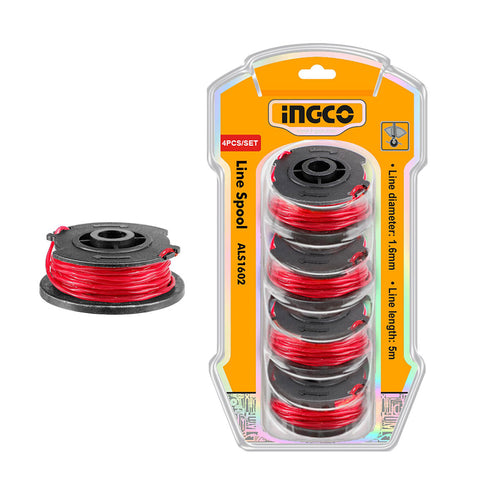 HILO PARA ORILLADORA 4 PIEZAS 1,6MMX5M INGCO ALS1602