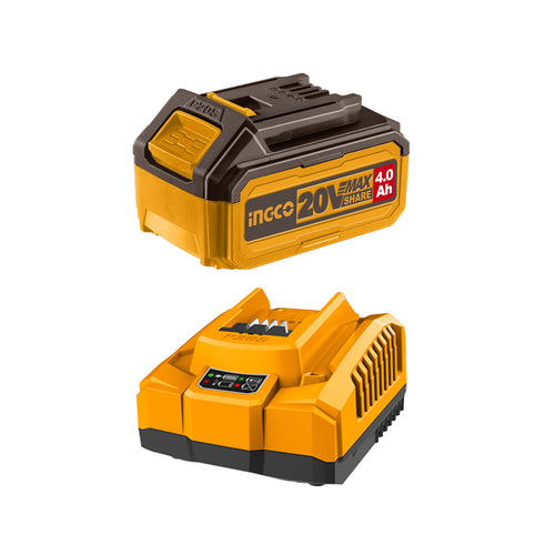 SET BATERIA 4AH Y CARGADOR NORMAL 20V INGCO FBCPK1214