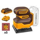 LIJADORA INDUSTRIAL +BAT 2.0AH Y CARG 20V/110X100MM INGCO CSHSLI20141