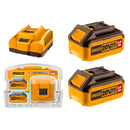 SET 2 BATERIAS 4AH Y CARGADOR RAPIDO INDUSTRIAL 20V INGCO FBCPK1424
