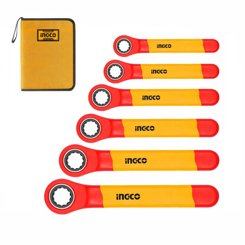 SET LLAVES CORONA CHICHARRA INDUSTRIAL AISLADA VDE 10-19MM 6PZA INGCO HKISPA0603