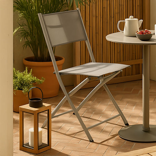 Silla Plegable 46X56X82 Cm. Taupe