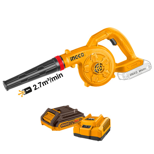 Soplador +Bat 2Ah Y Carg 20V 2,7M³/Min Ingco Cabli200281