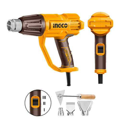PISTOLA DE CALOR INDUSTRIAL ANALOGA 50/450/550°C + ACCES 2000W INGCO HG200078-7