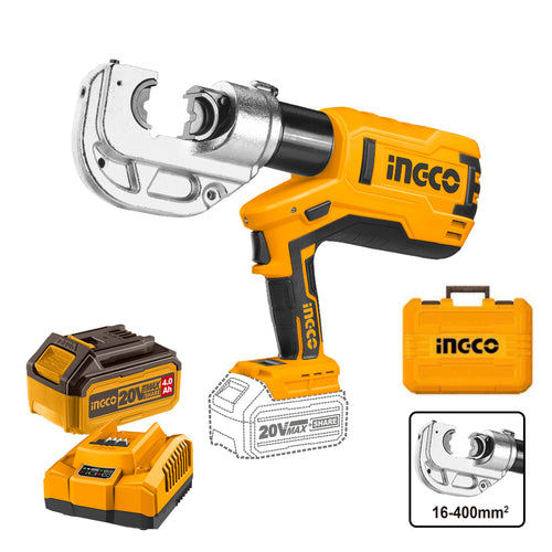 CRIMPADORA INDUSTRIAL +2 BAT 5AH Y CARG RAP 20V/400MM² INGCO CTLI2002-7