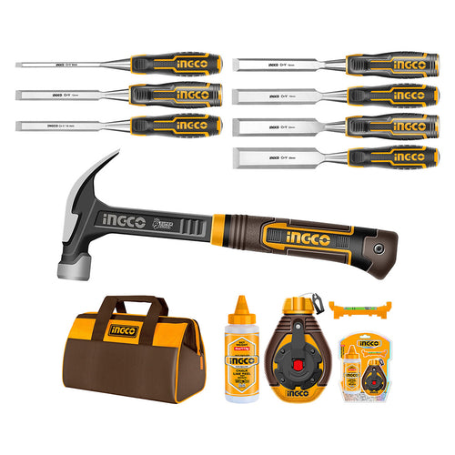 SET HERRAMIENTAS CARPINTERIA INDUSTRIAL 10 PIEZAS INGCO COS230906