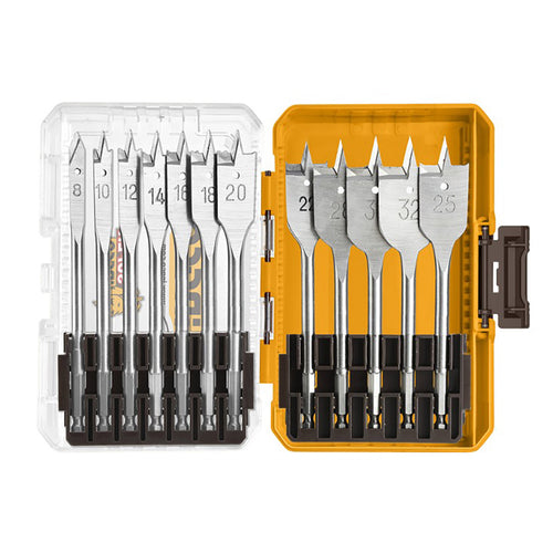 Set De Brocas Planas Para Madera Industrial 12 Piezas 8-32Mm Ingco Akdl1206