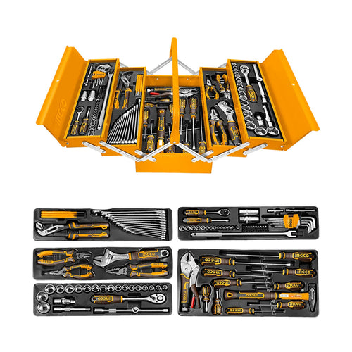 SET DE HERRAMIENTAS INDUSTRIAL CON CAJA METALICA 108 PIEZAS INGCO HTCS151081