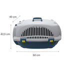 Jaula De Transporte M Para Perro 42.5X40X60 Cm Blanco/Azul