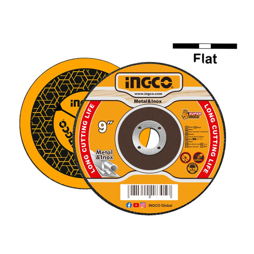 DISCO DE CORTE PLANO PARA METAL E INOX 230X2X22MM 9