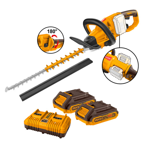 CORTASETOS BL +2 BAT 2AH Y CARG DUAL 40V/650MM INGCO CHTLI400282