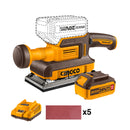 LIJADORA ORBITAL BL +BAT 4AH Y CARG INDUSTRIAL 90X180MM 20V INGCO CFSLI20311