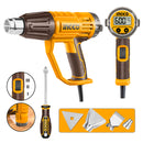 PISTOLA DE CALOR INDUSTRIAL DIGITAL 50/600°C + ACCESORIOS 2000W INGCO HG200058