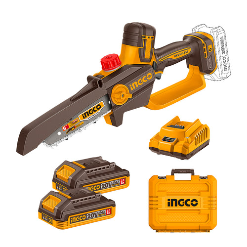 Mini Motosierra Bl +2 Bat 2Ah Y Carg Industrial 20V/6" Ingco Cgsli20662