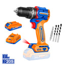 Taladro Percutor Bl Cp + Bateria 2Ah Y Cargador 20V/52Nm Wadfow Wcdp5282