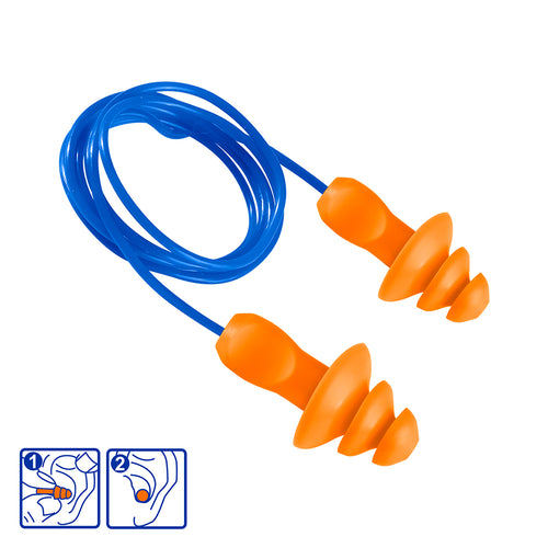 Tapones Auditivos Reutilizables Con Cordon 32Db Wadfow Wea3225