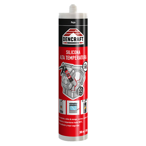 Silicona Alta Temperatura Roja 300Ml Dencraft 1006