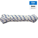 Cuerda Polipropileno Trenzado 6 Mm 10 M Blanco/Azul