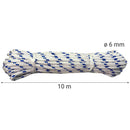 Cuerda Polipropileno Trenzado 6 Mm 10 M Blanco/Azul