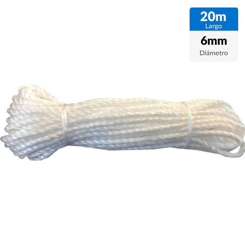 Cuerda Polipropileno Torcido 6 Mm 20 M Blanco