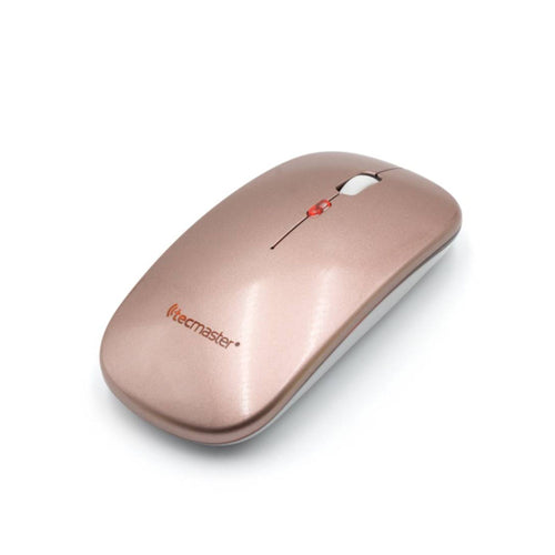 Mouse Inalambrico Recargable dual Bluetooth / receptor USB Rosado - Tecmaster