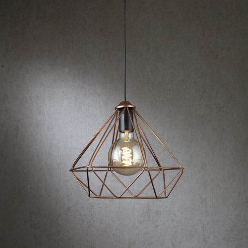 Lampara Colgante Geometrica Metal Naranjo