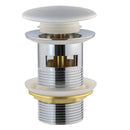 Desagüe Pop-Up 1 1/4" Tapon Loza Blanco Con Rebalse