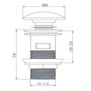 Desagüe Pop-Up 1 1/4" Tapon Loza Blanco Con Rebalse
