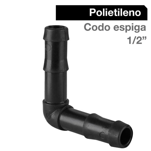 Codo Polietileno 1/2" Negro 3U